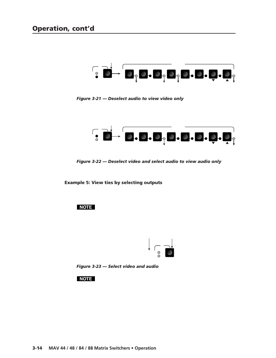 Example 5: view ties by selecting outputs, Operation, cont’d | Extron Electronics MAV 44_48_84_88 Series User Guide User Manual | Page 38 / 88