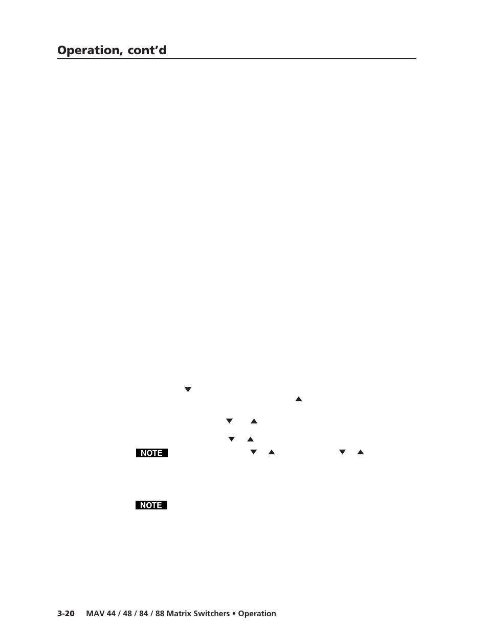 Operation, cont’d | Extron Electronics MAV 44_48_84_88 Series User Guide User Manual | Page 44 / 88