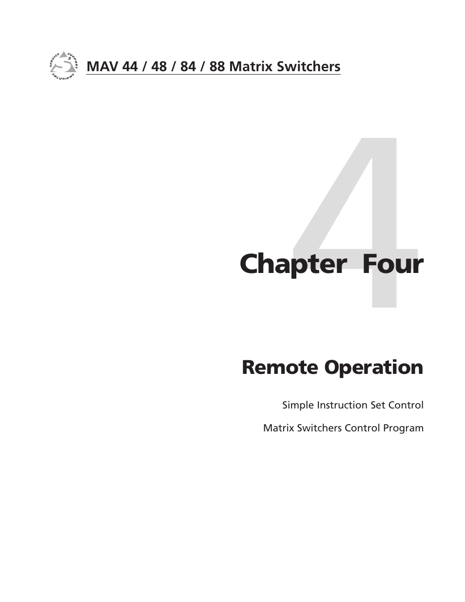 Chapter four • remote operation, Chapter 4 • remote operation | Extron Electronics MAV 44_48_84_88 Series User Guide User Manual | Page 57 / 88