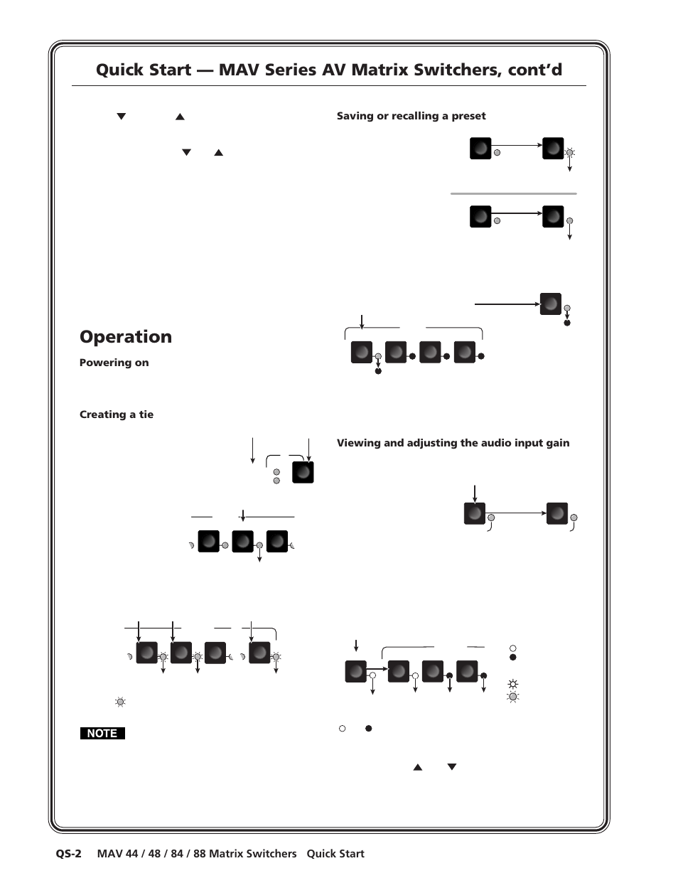 Operation | Extron Electronics MAV 44_48_84_88 Series User Guide User Manual | Page 6 / 88