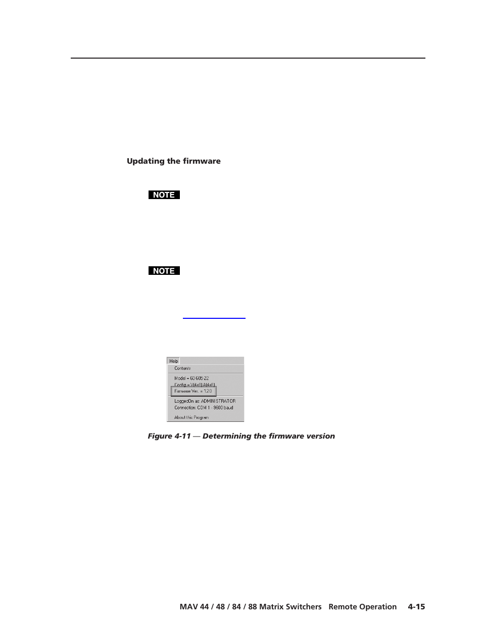 Updating the firmware | Extron Electronics MAV 44_48_84_88 Series User Guide User Manual | Page 71 / 88