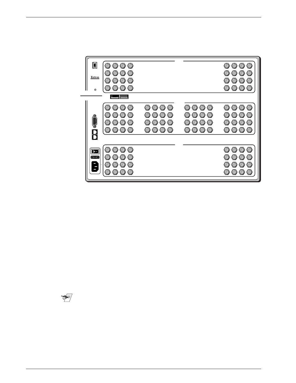 System video, sync and audio cabling, Using the sync termination switches, Sync termination switches 2-5 | Extron Electronics Matrix 3200 Series User Guide User Manual | Page 21 / 71