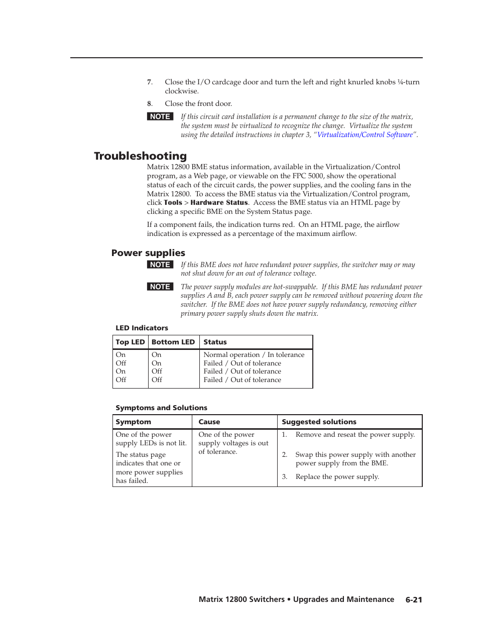 Troubleshooting, Power supplies, Troubleshooting | Power supplies -21, Preliminar y | Extron Electronics Matrix 12800 Series User Guide User Manual | Page 118 / 137