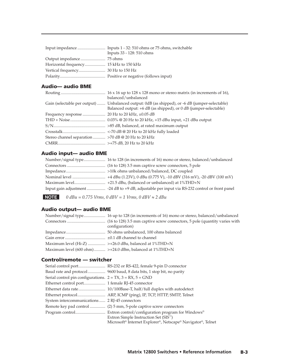 Preliminar y | Extron Electronics Matrix 12800 Series User Guide User Manual | Page 132 / 137