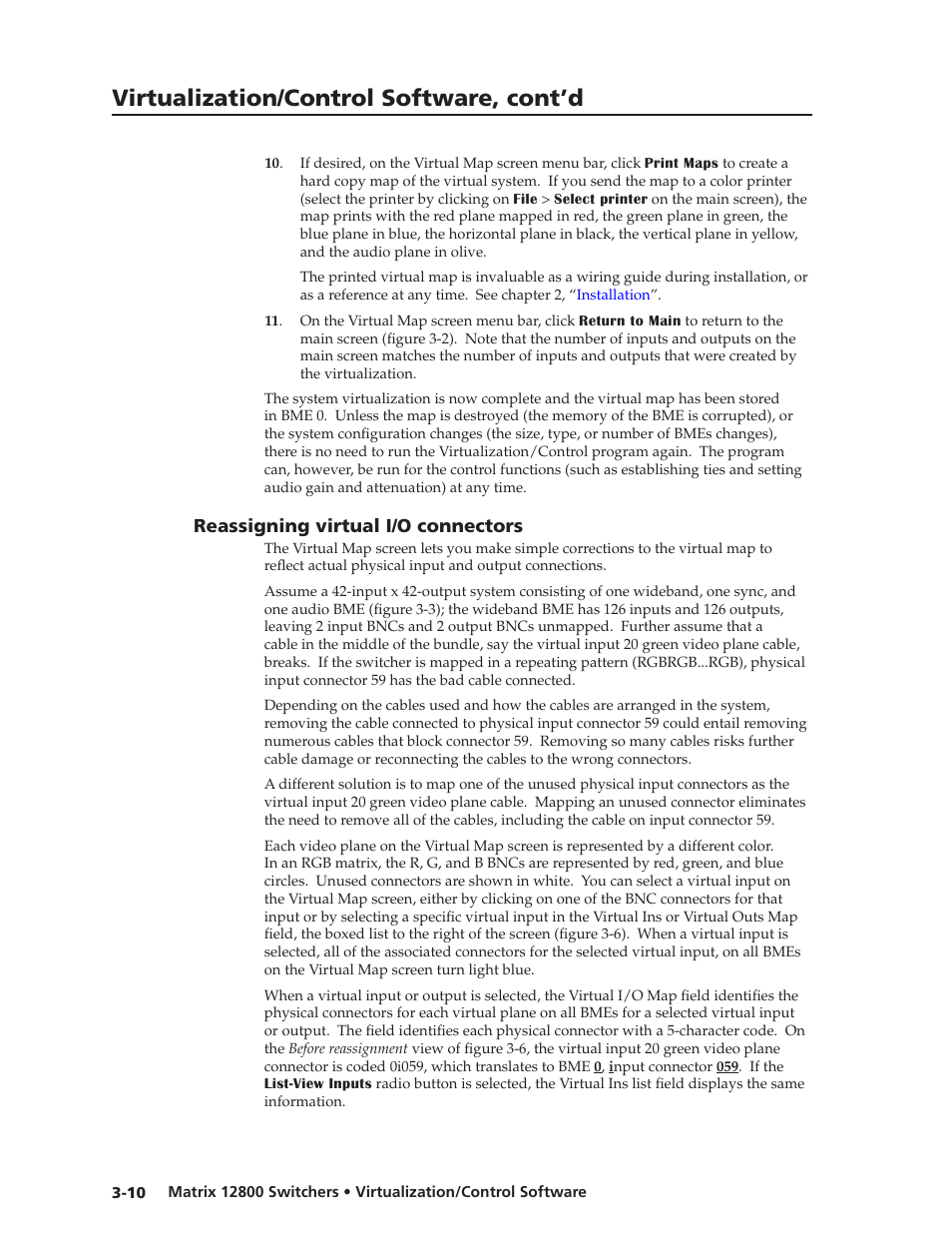 Reassigning virtual i/o connectors, Reassigning virtual i/o connectors -10, Preliminar y | Virtualization/control software, cont’d | Extron Electronics Matrix 12800 Series User Guide User Manual | Page 43 / 137