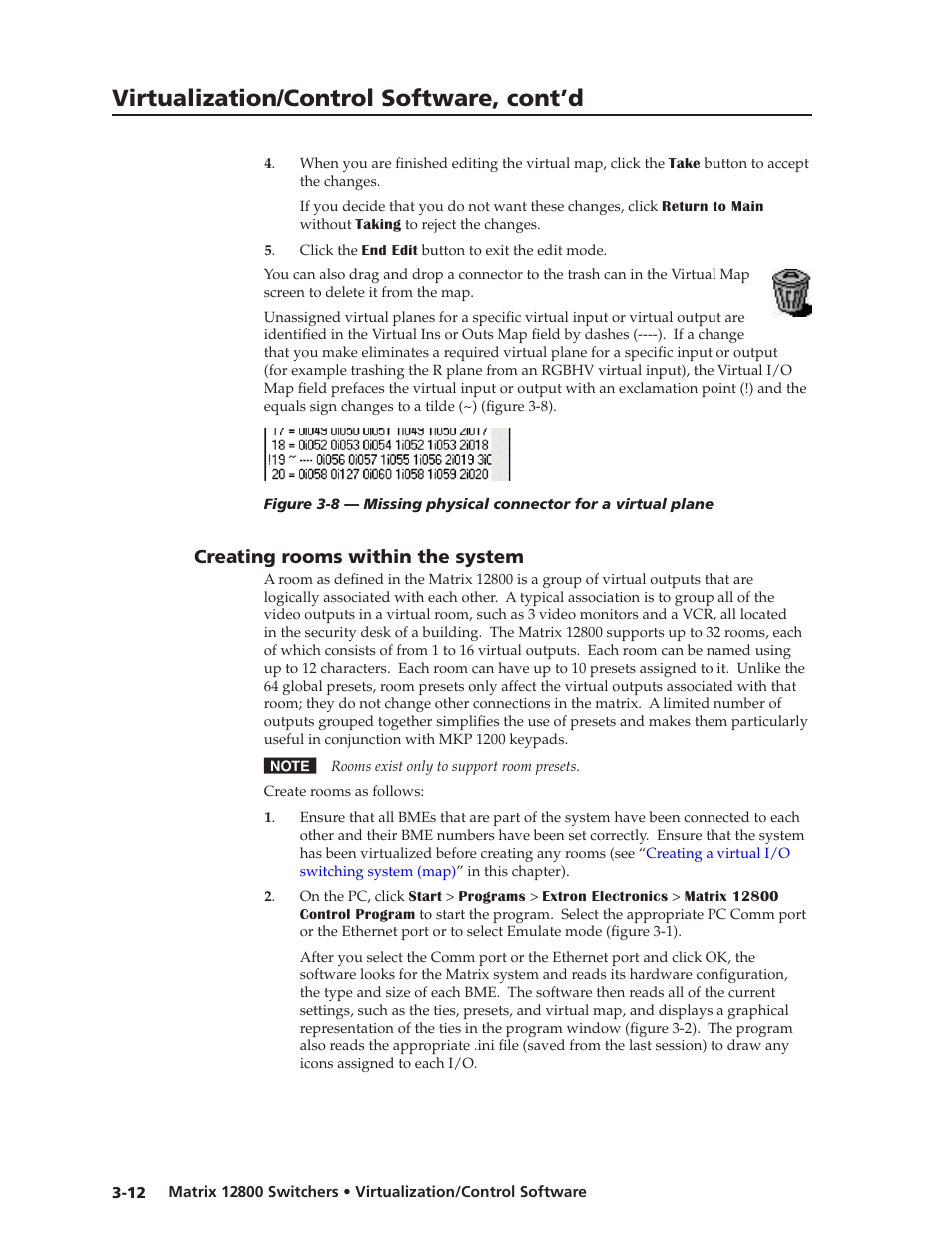 Creating rooms within the system, Creating rooms within the system -12, Preliminar y | Virtualization/control software, cont’d | Extron Electronics Matrix 12800 Series User Guide User Manual | Page 45 / 137