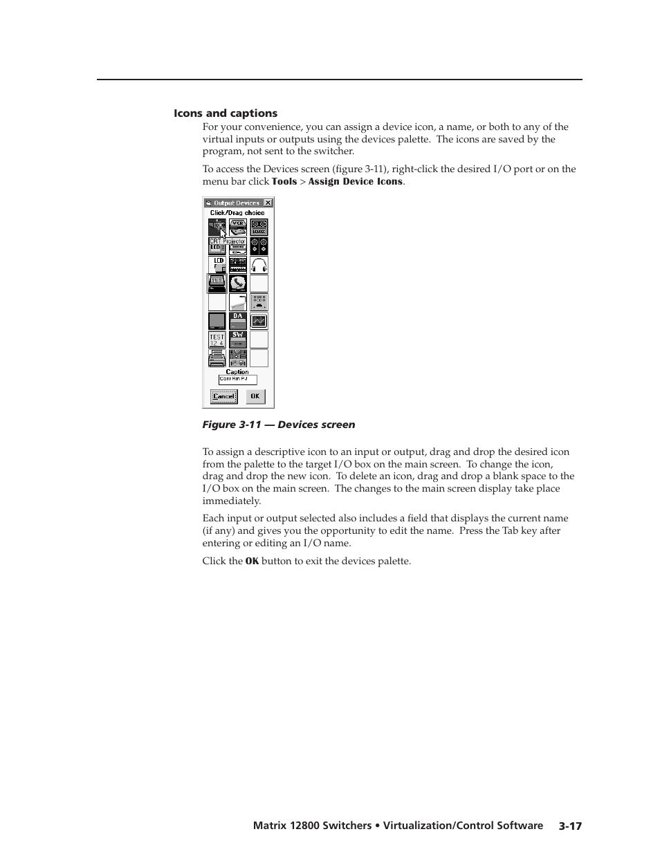 Icons and captions, Icons and captions -17, Preliminar y | Extron Electronics Matrix 12800 Series User Guide User Manual | Page 50 / 137