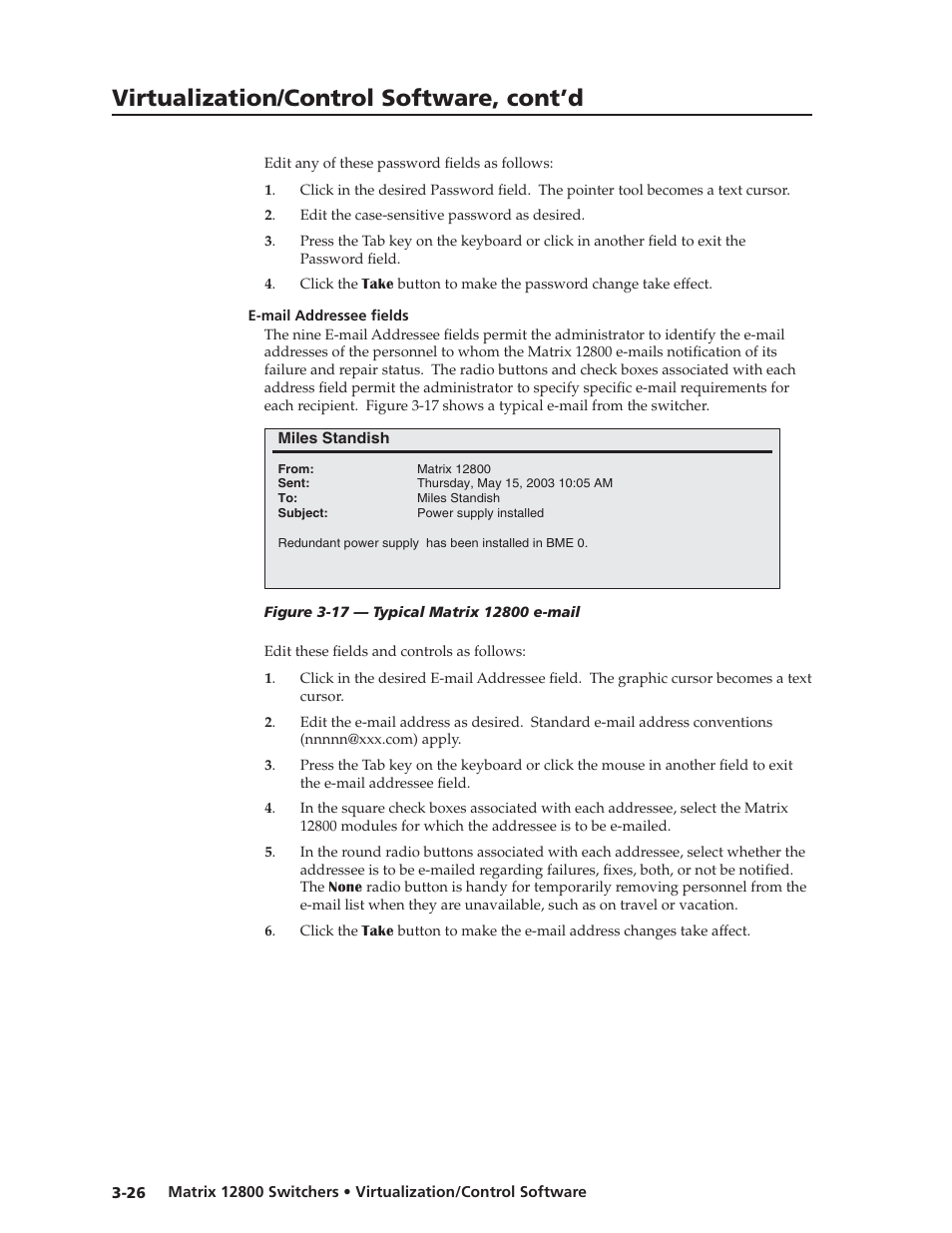E-mail addressee fields, E-mail addressee fields -26, Preliminar y | Virtualization/control software, cont’d | Extron Electronics Matrix 12800 Series User Guide User Manual | Page 59 / 137