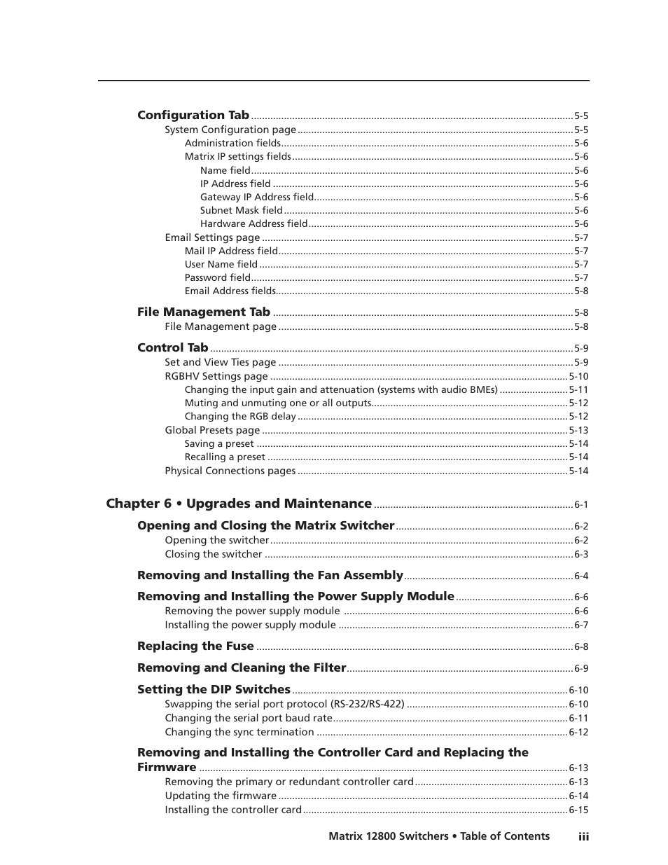 Preliminar y | Extron Electronics Matrix 12800 Series User Guide User Manual | Page 6 / 137