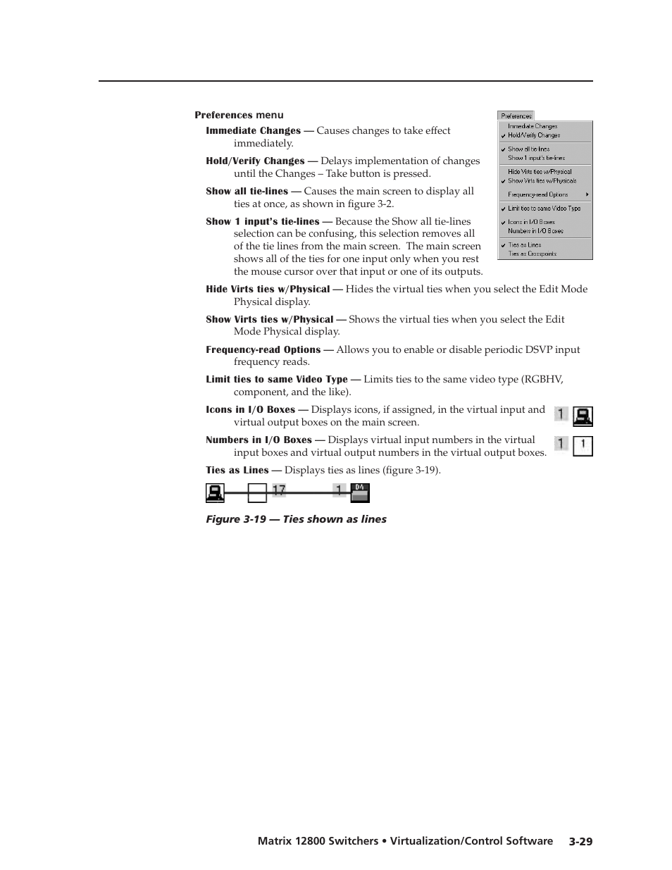 Preferences menu, Preferences menu -29, Preliminar y | Extron Electronics Matrix 12800 Series User Guide User Manual | Page 62 / 137