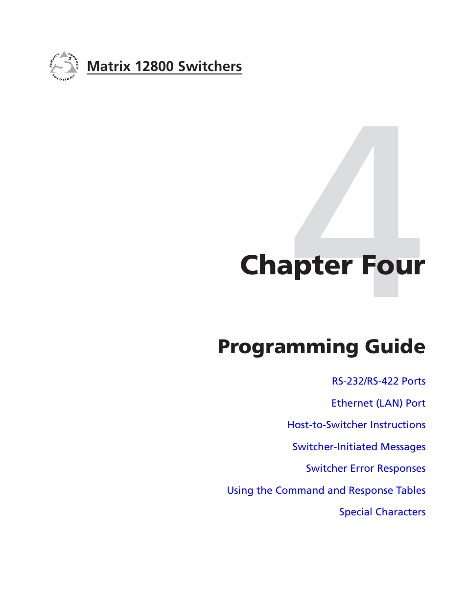 Chapter 4 • programming guide, Chapter four • programming guide | Extron Electronics Matrix 12800 Series User Guide User Manual | Page 66 / 137