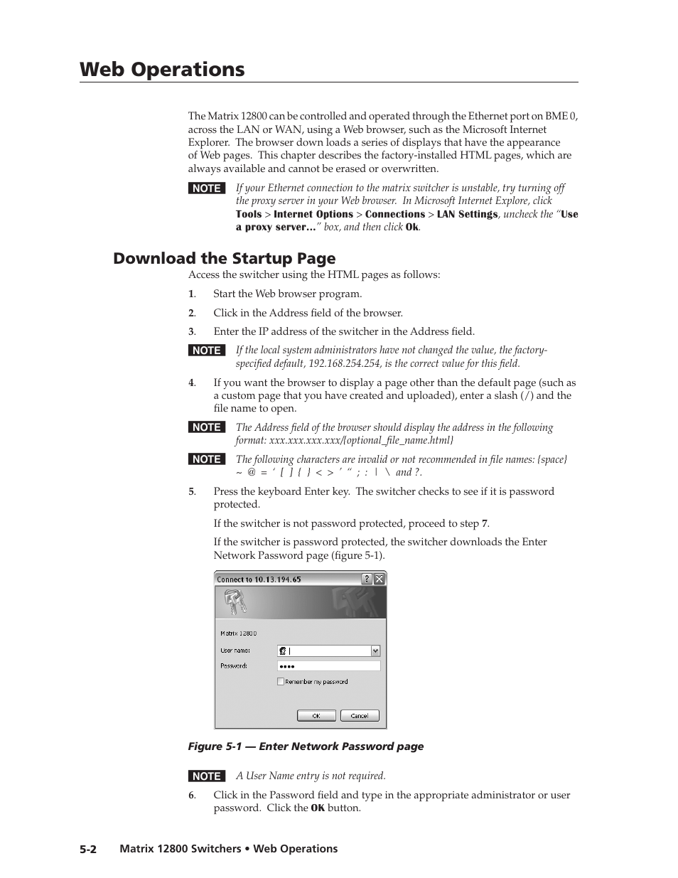 Preliminar y, Web operations, Download the startup page | Extron Electronics Matrix 12800 Series User Guide User Manual | Page 85 / 137