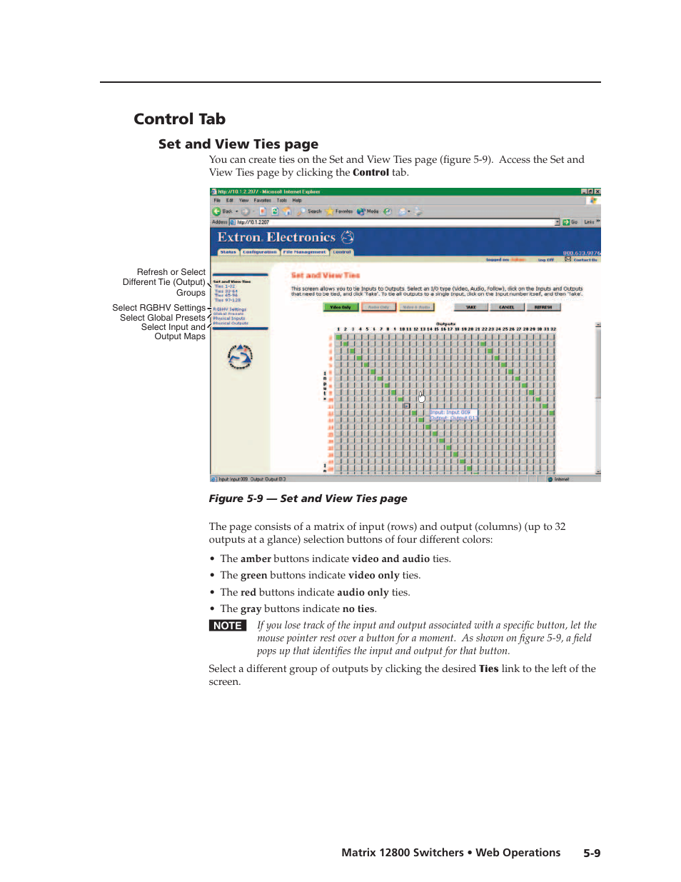 Control tab, And chapter 5, Web operations | In this manual, Preliminar y | Extron Electronics Matrix 12800 Series User Guide User Manual | Page 92 / 137