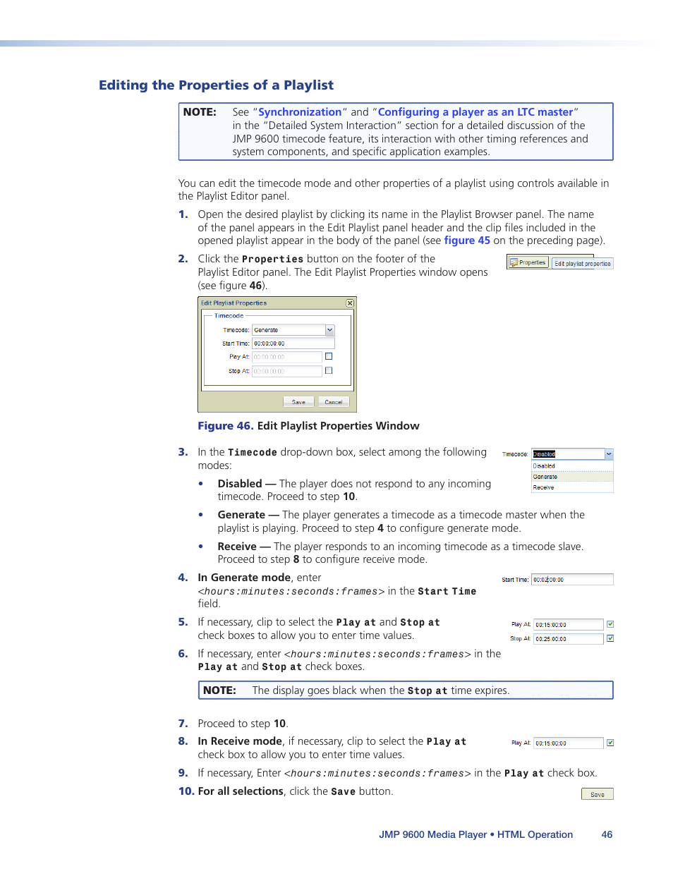 Editing the properties of a playlist | Extron Electronics JMP 9600 User Guide User Manual | Page 52 / 122