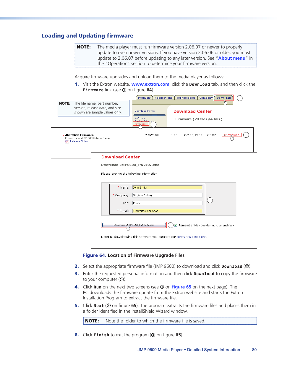 Loading and updating firmware | Extron Electronics JMP 9600 User Guide User Manual | Page 86 / 122