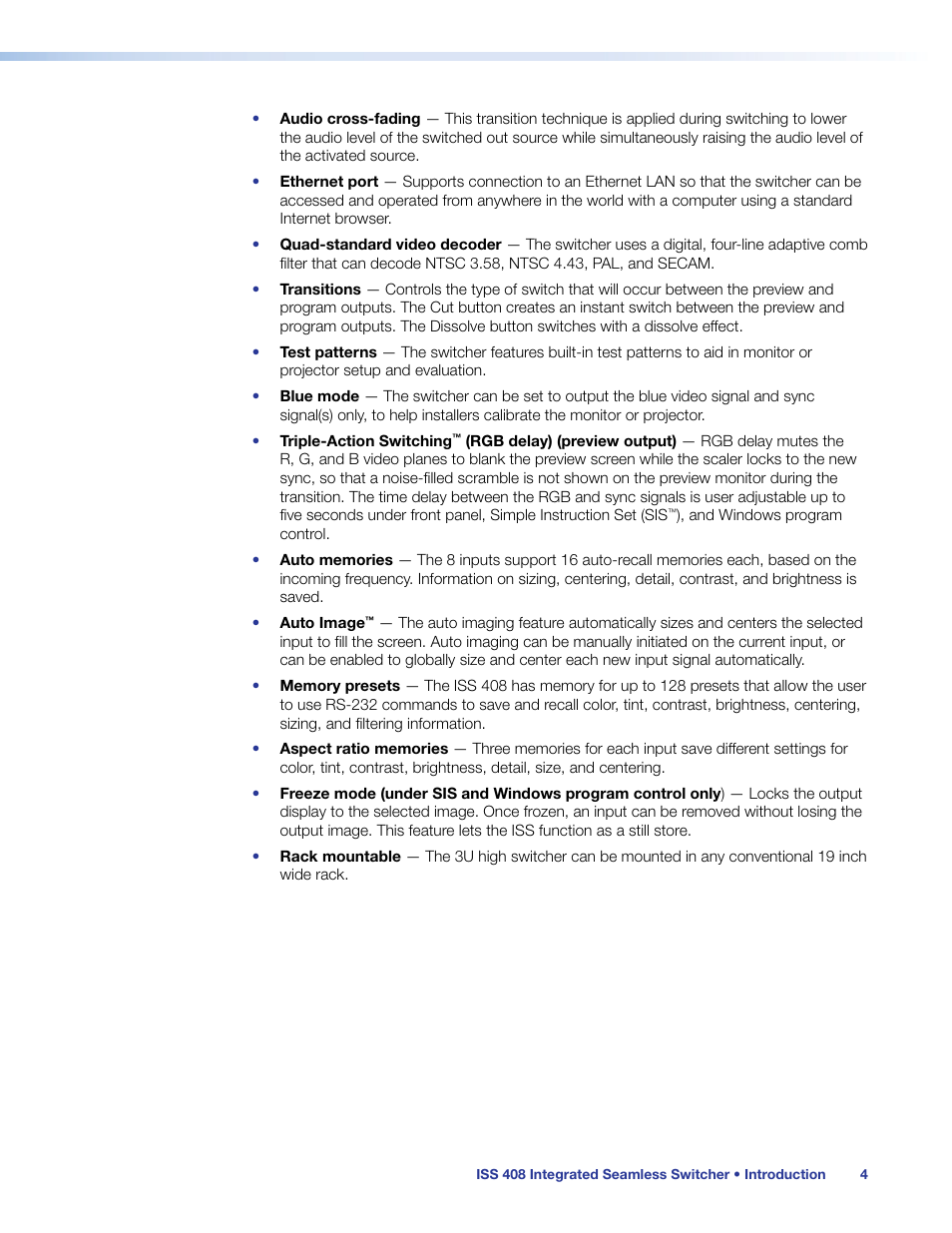 Extron Electronics ISS 408 User Manual | Page 10 / 86