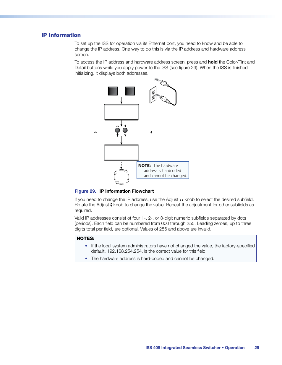 Ip information | Extron Electronics ISS 408 User Manual | Page 35 / 86