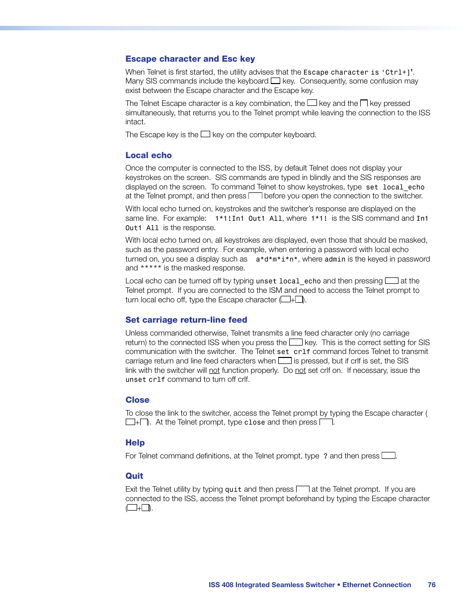 Extron Electronics ISS 408 User Manual | Page 82 / 86