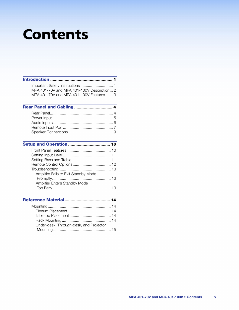 Extron Electronics MPA 401 Series User Guide User Manual | Page 5 / 22
