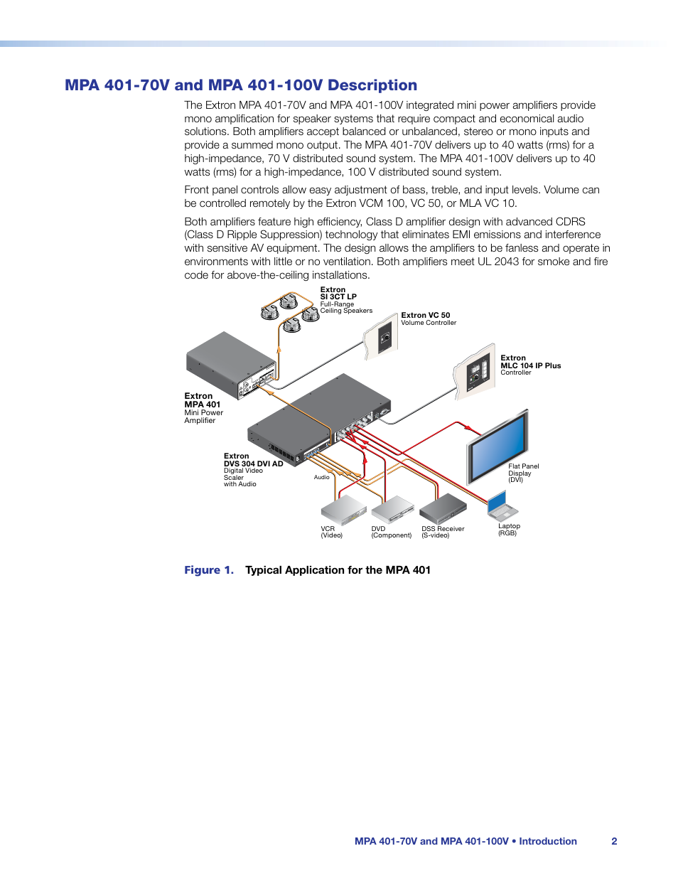 Mpa 401-70v and mpa 401-100v description | Extron Electronics MPA 401 Series User Guide User Manual | Page 8 / 22
