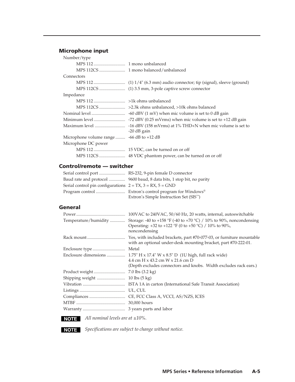 Extron Electronics MPS 112_112CS User Guide User Manual | Page 41 / 46