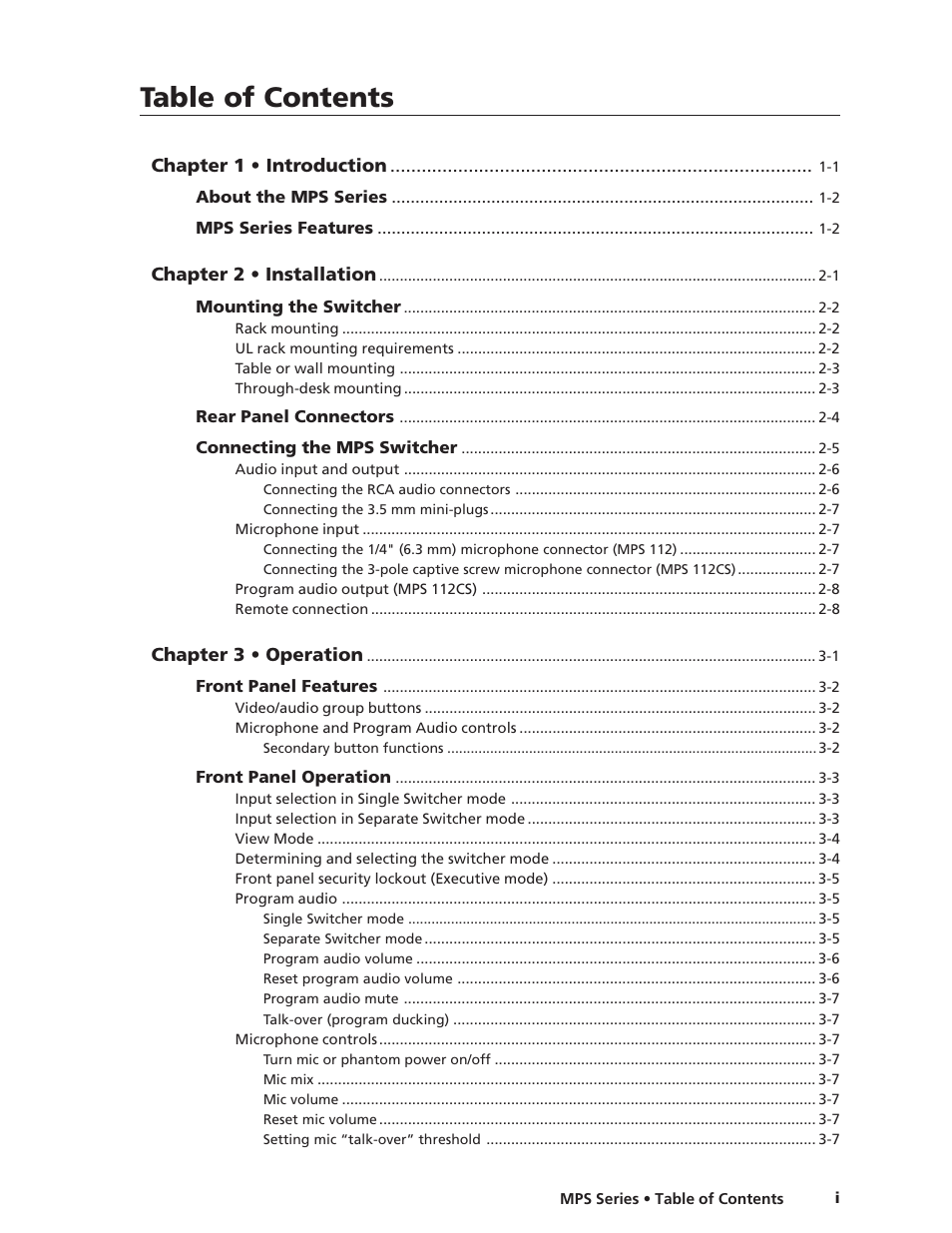 Extron Electronics MPS 112_112CS User Guide User Manual | Page 5 / 46