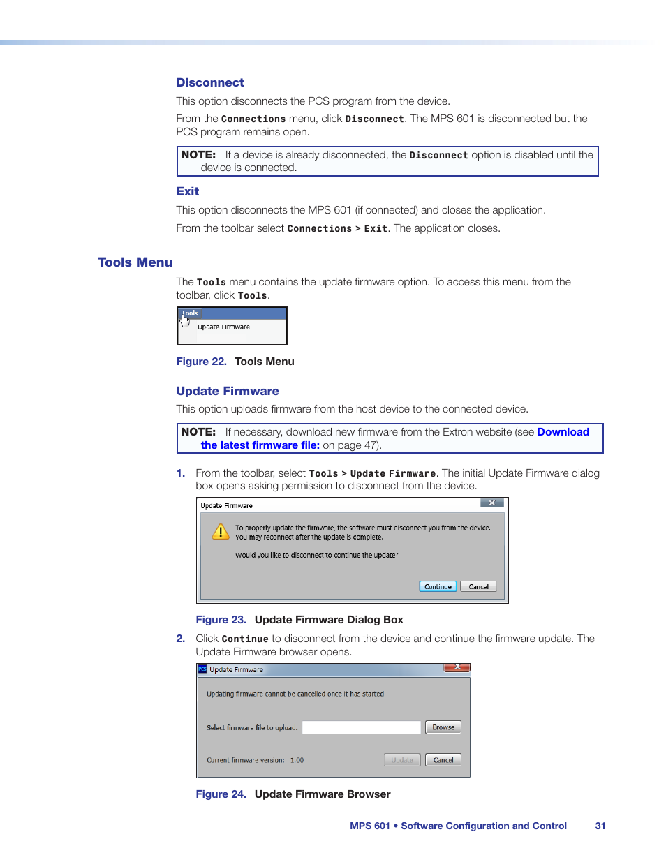 Tools menu | Extron Electronics MPS 601 User Guide User Manual | Page 37 / 54