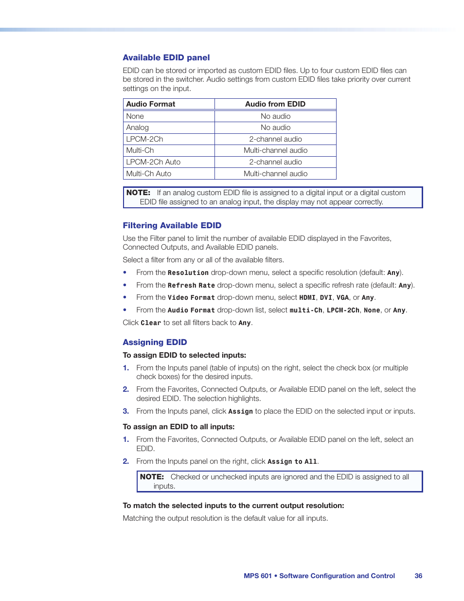 Extron Electronics MPS 601 User Guide User Manual | Page 42 / 54