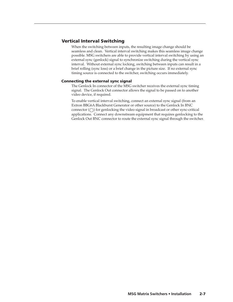 Vertical interval switching | Extron Electronics MSG0808 User Manual | Page 17 / 54