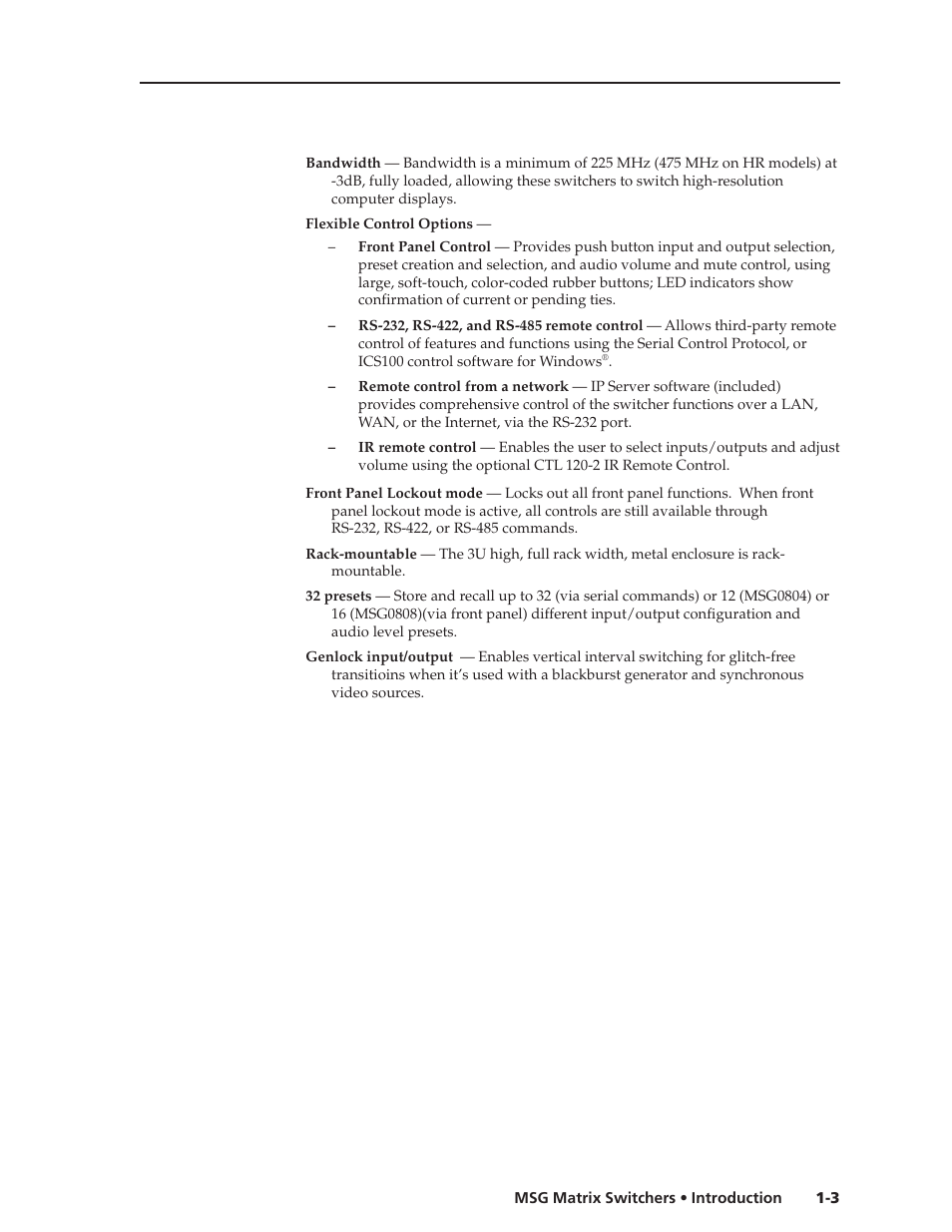 Extron Electronics MSG0808 User Manual | Page 9 / 54