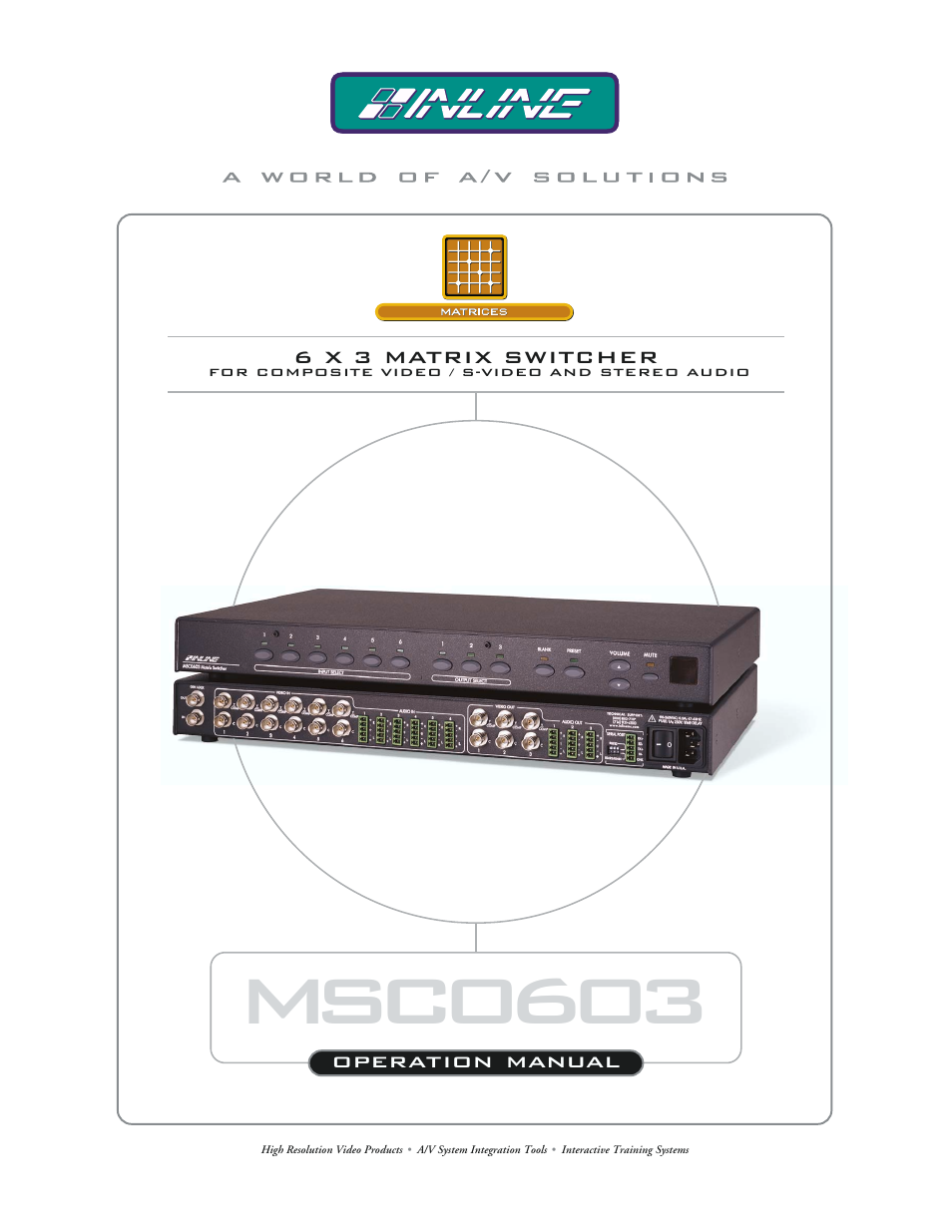 Extron Electronics MSG0603 User Manual | 24 pages