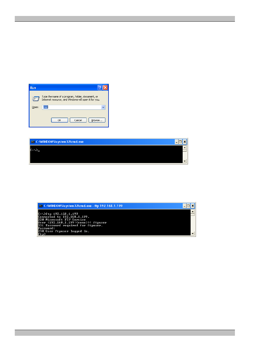 To up-load data with the dos window | Extron Electronics MS9500 HD FrEND Plus User Manual | Page 58 / 112