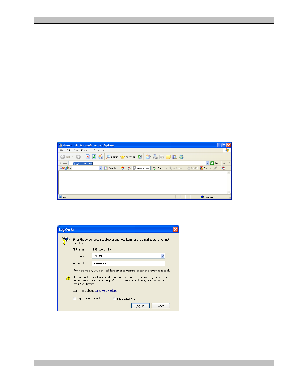 To delete a file from the ms9500gl using dos, To up-load data with internet explorer | Extron Electronics MS9500 HD FrEND Plus User Manual | Page 59 / 112