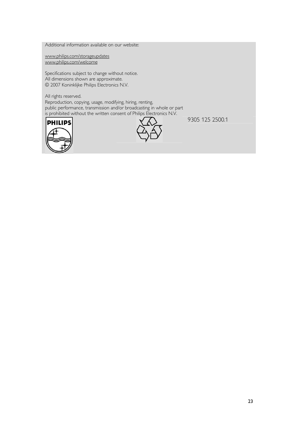 Philips SPE9010CC User Manual | Page 23 / 23