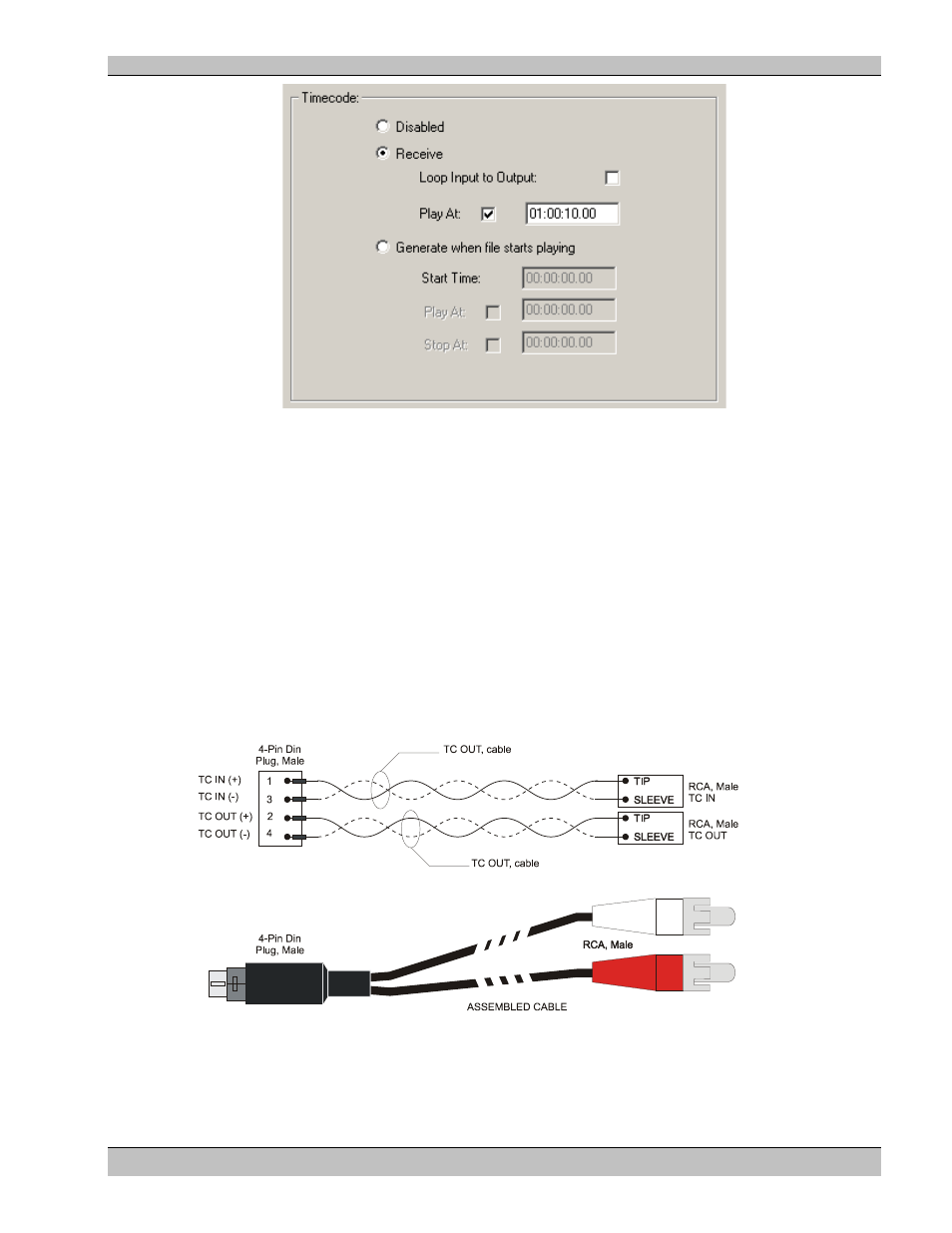 Configuring as a timecode reader, Timecode cable | Extron Electronics MS9200P User Manual | Page 49 / 124