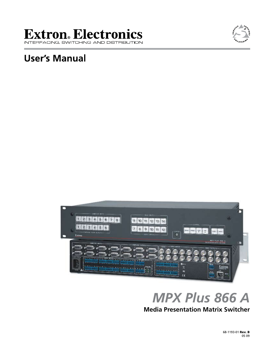 Extron Electronics MPX Plus 866 A Rev. B User Manual | 222 pages