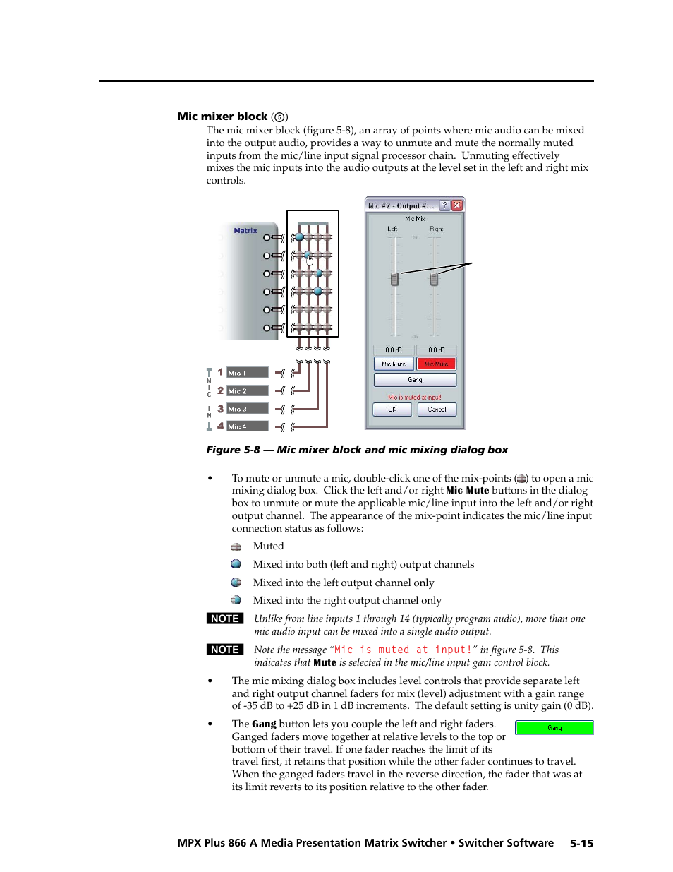 Mic mixer block, Preliminar y | Extron Electronics MPX Plus 866 A Rev. B User Manual | Page 121 / 222