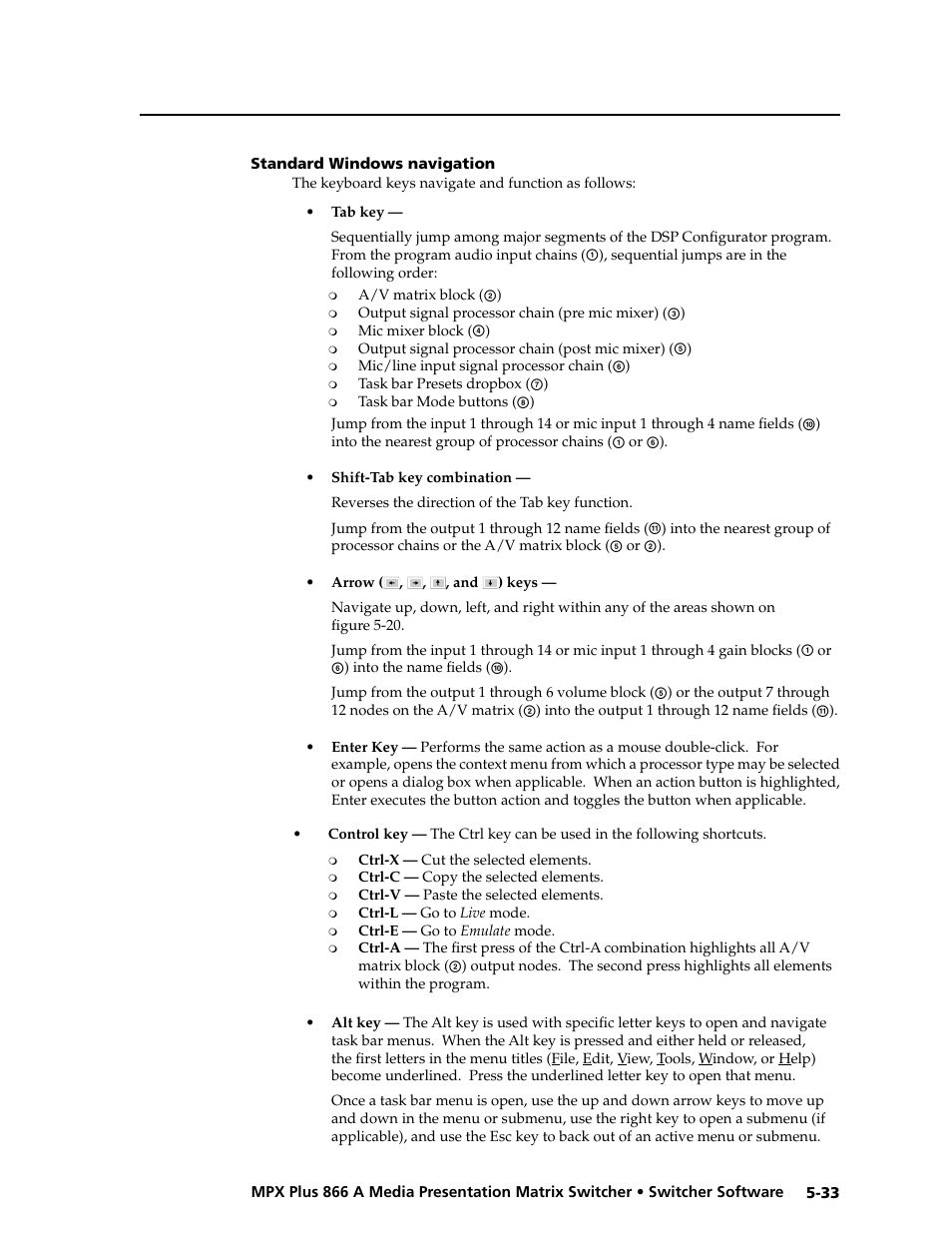Standard windows navigation, Standard windows navigation -33, Preliminar y | Extron Electronics MPX Plus 866 A Rev. B User Manual | Page 139 / 222