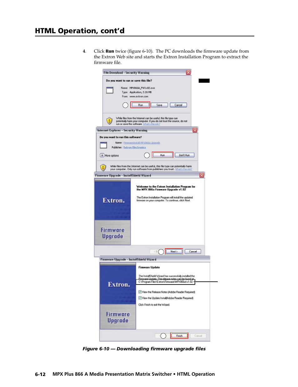 Preliminar y, Html operation, cont’d | Extron Electronics MPX Plus 866 A Rev. B User Manual | Page 176 / 222