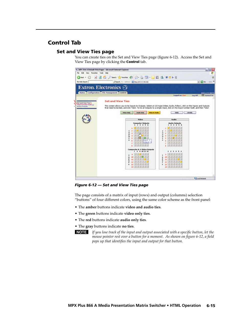 Control tab, Preliminar y | Extron Electronics MPX Plus 866 A Rev. B User Manual | Page 179 / 222