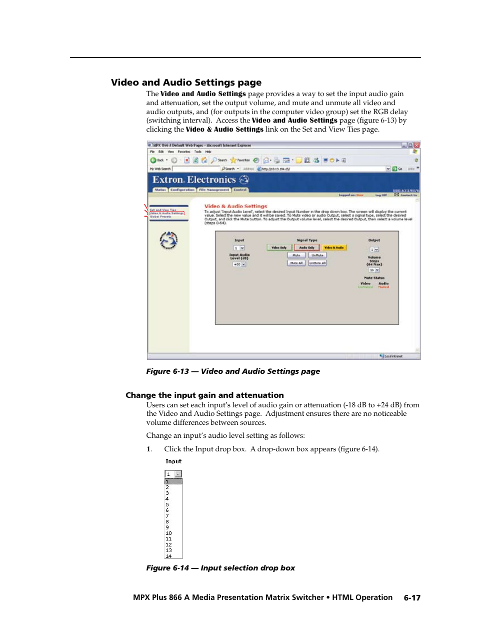 Change the input gain and attenuation, Change the input gain and attenuation -17, Preliminar y | Extron Electronics MPX Plus 866 A Rev. B User Manual | Page 181 / 222