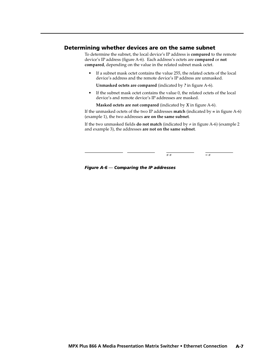 Determining whether devices are on the same subnet, Preliminar y | Extron Electronics MPX Plus 866 A Rev. B User Manual | Page 195 / 222