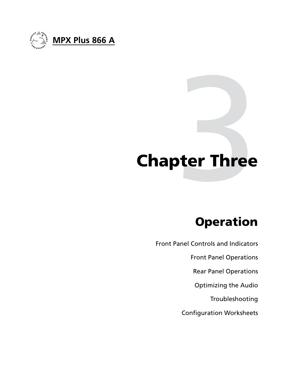 Chapter 3 • operation, Chapter three • operation | Extron Electronics MPX Plus 866 A Rev. B User Manual | Page 31 / 222