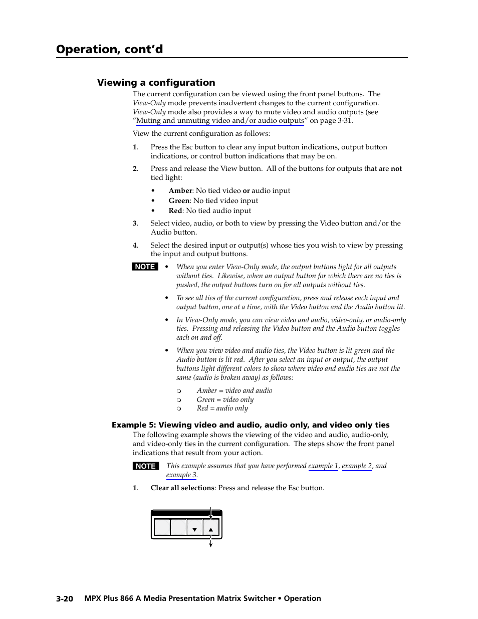 Viewing a configuration, Viewing a configuration -20, Viewing ties, sets of ties, and configurations | Preliminar y, Operation, cont’d | Extron Electronics MPX Plus 866 A Rev. B User Manual | Page 50 / 222