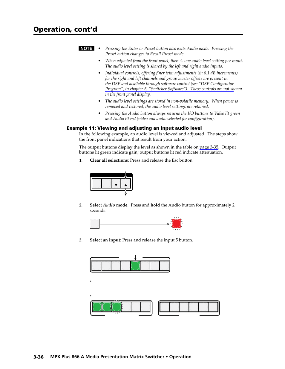 Preliminar y, Operation, cont’d | Extron Electronics MPX Plus 866 A Rev. B User Manual | Page 66 / 222