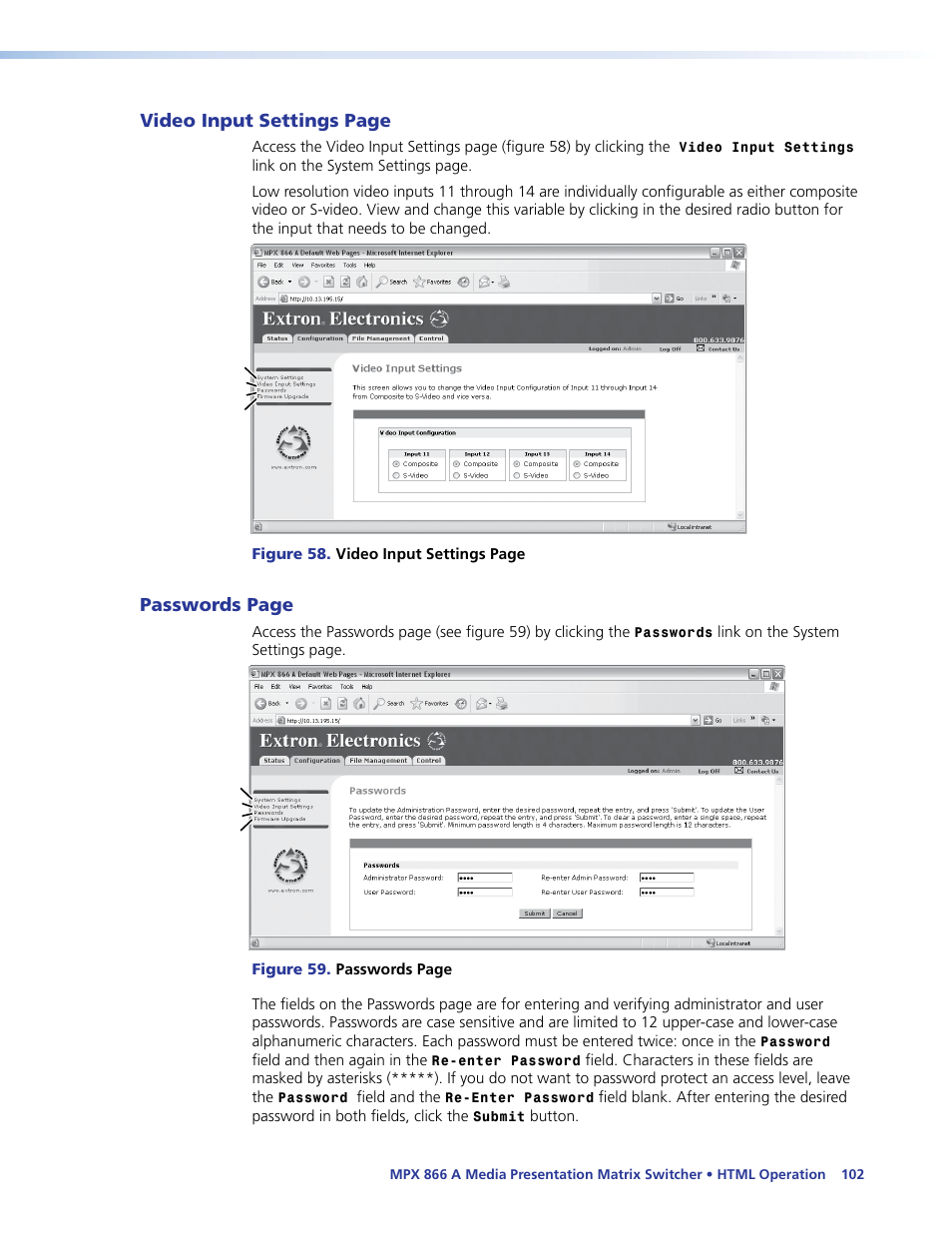 Extron Electronics MPX 866 A User Guide User Manual | Page 107 / 134