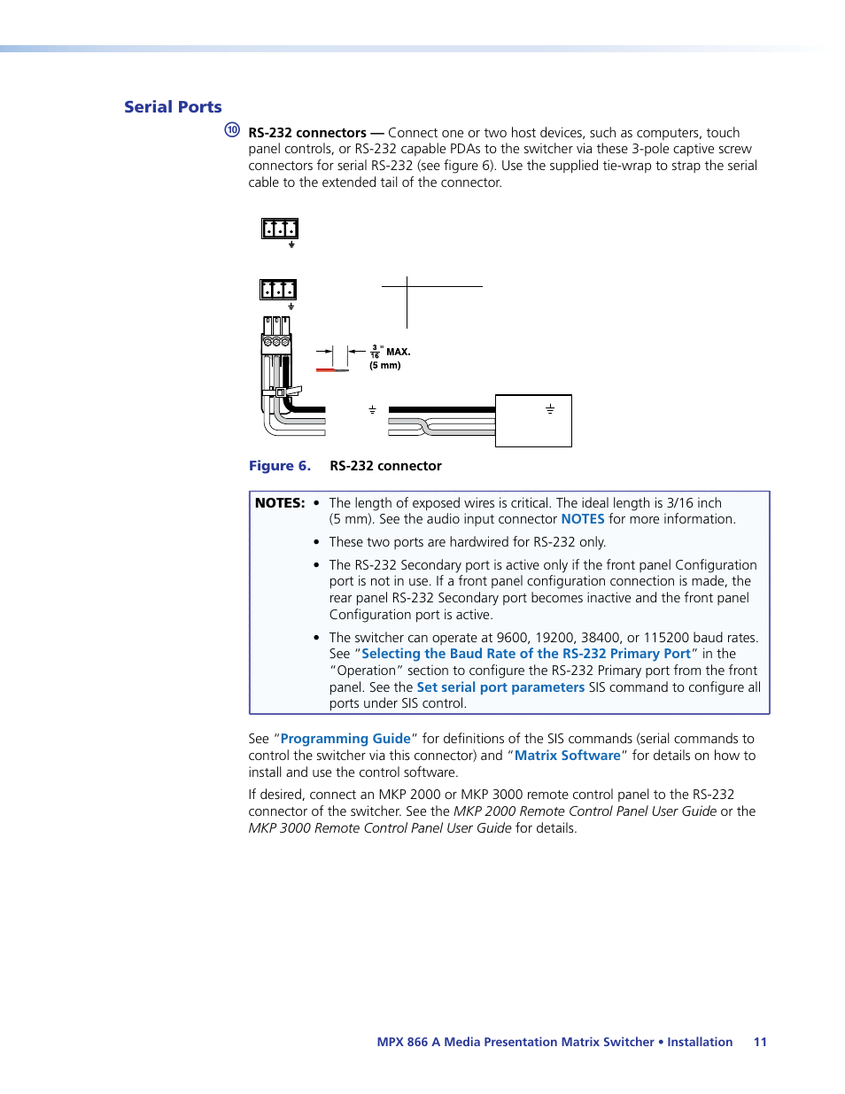 Serial ports | Extron Electronics MPX 866 A User Guide User Manual | Page 16 / 134