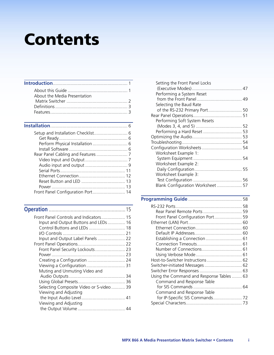 Extron Electronics MPX 866 A User Guide User Manual | Page 4 / 134