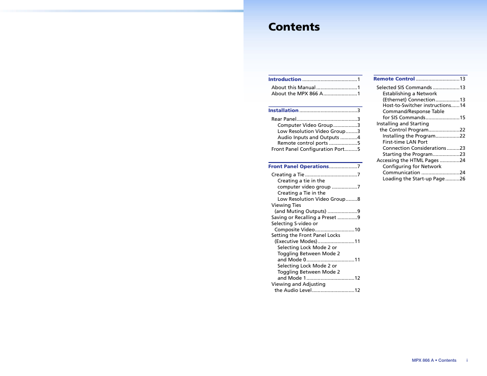 Extron Electronics MPX 866 A Setup Guide User Manual | Page 4 / 19