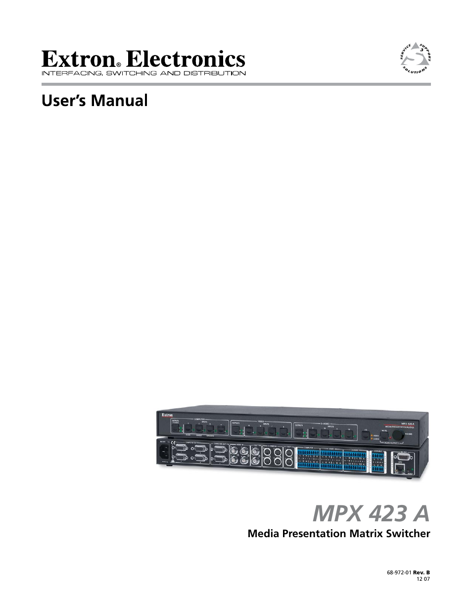 Extron Electronics MPX 423 A User Manual | 64 pages